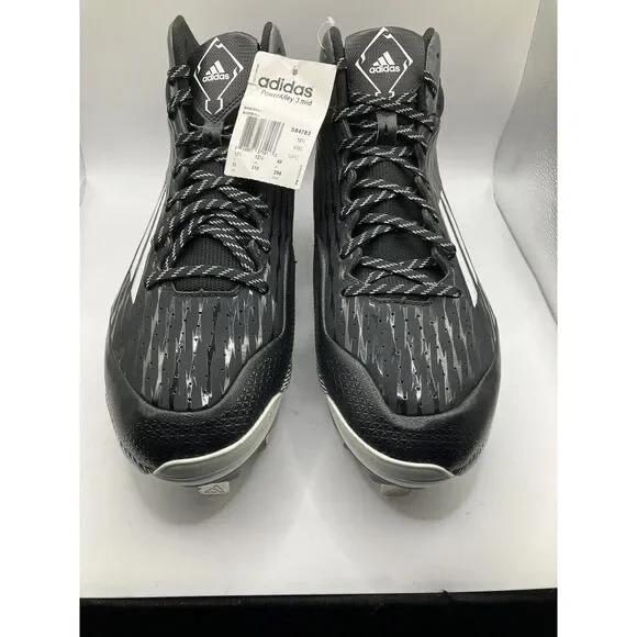 New Adidas Men's Black Baseball Cleats- PowerAlley 3 Iron Skin US/SZ 13 -F16 - Picture 9 of 9